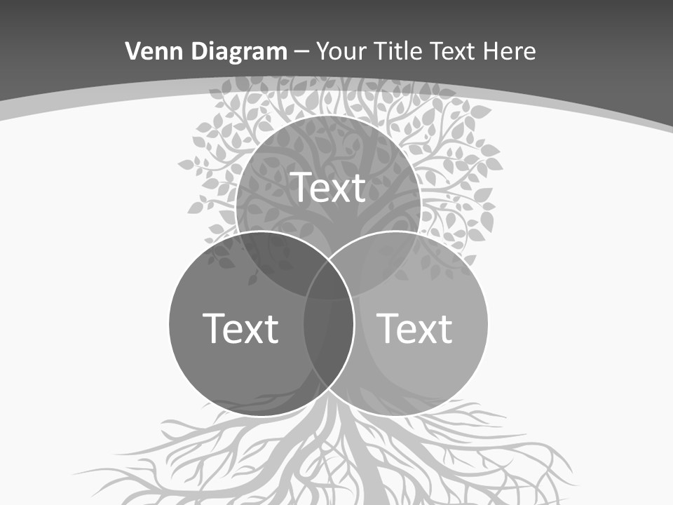 A Tree With Roots On A White Background PowerPoint Template