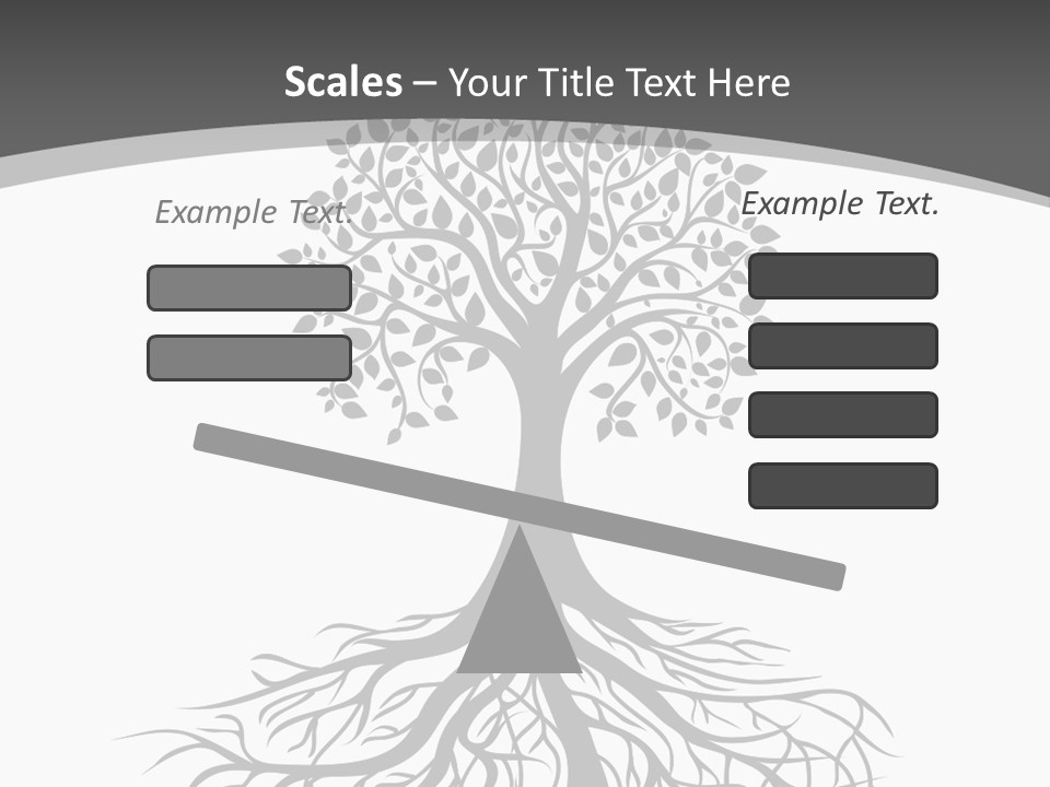 A Tree With Roots On A White Background PowerPoint Template