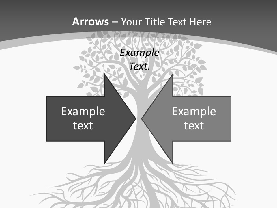 A Tree With Roots On A White Background PowerPoint Template