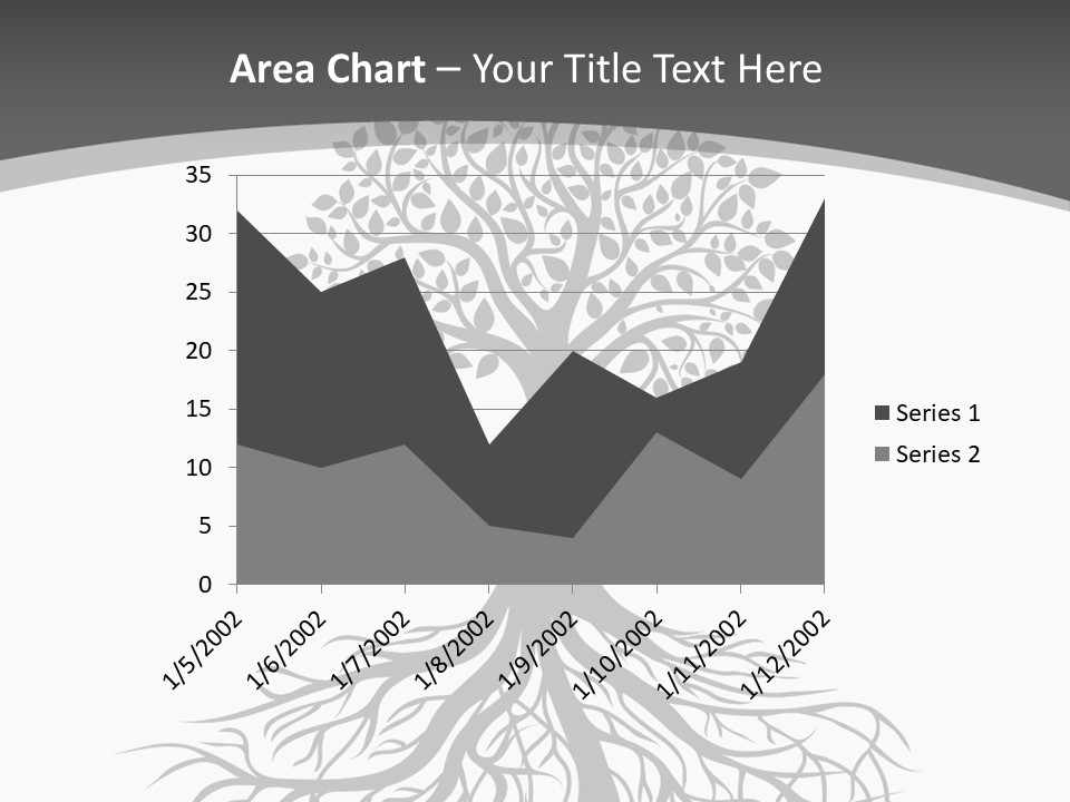 A Tree With Roots On A White Background PowerPoint Template