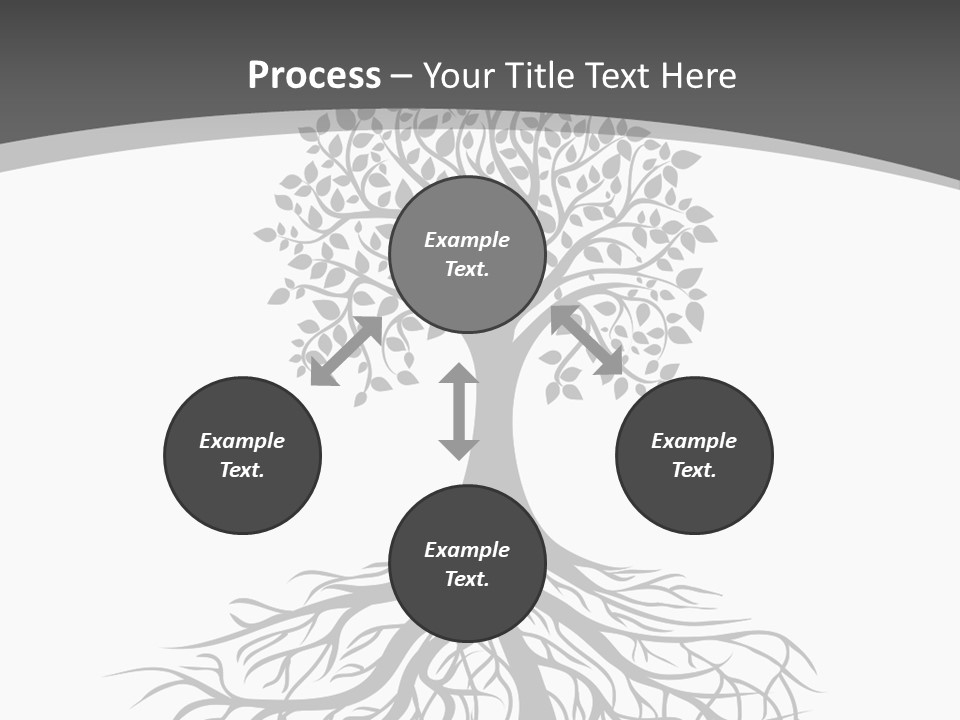 A Tree With Roots On A White Background PowerPoint Template