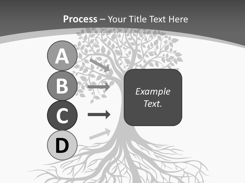 A Tree With Roots On A White Background PowerPoint Template