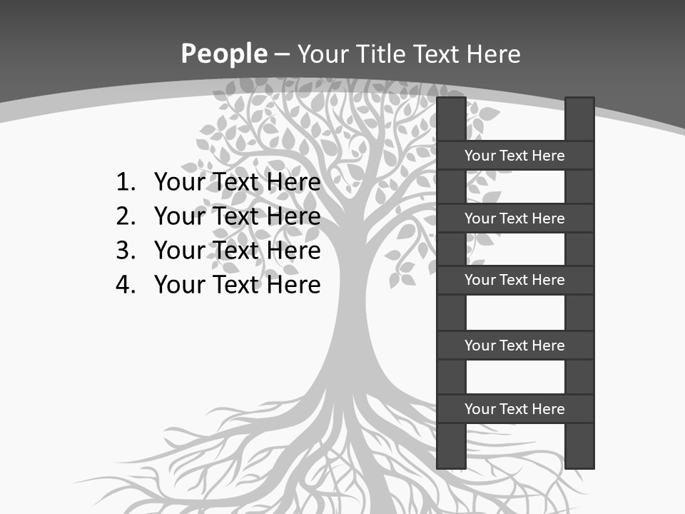 A Tree With Roots On A White Background PowerPoint Template