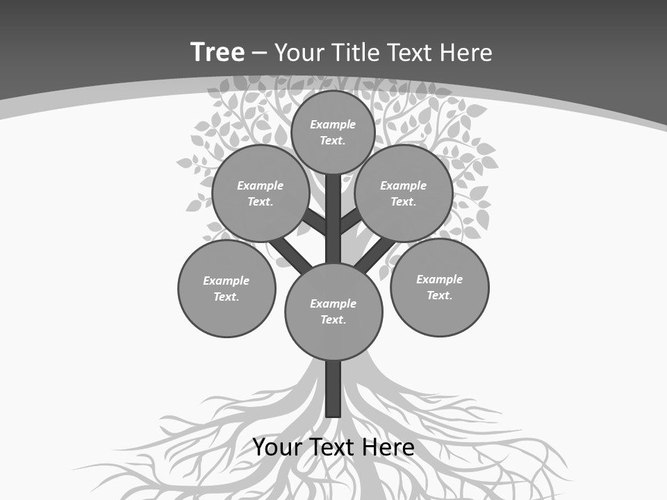 A Tree With Roots On A White Background PowerPoint Template