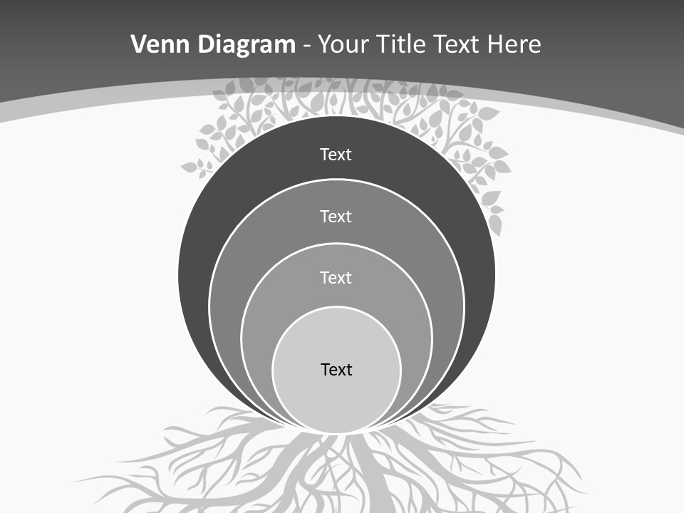 A Tree With Roots On A White Background PowerPoint Template