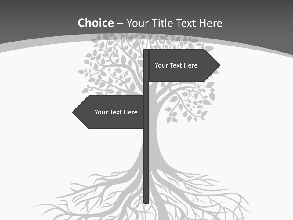 A Tree With Roots On A White Background PowerPoint Template