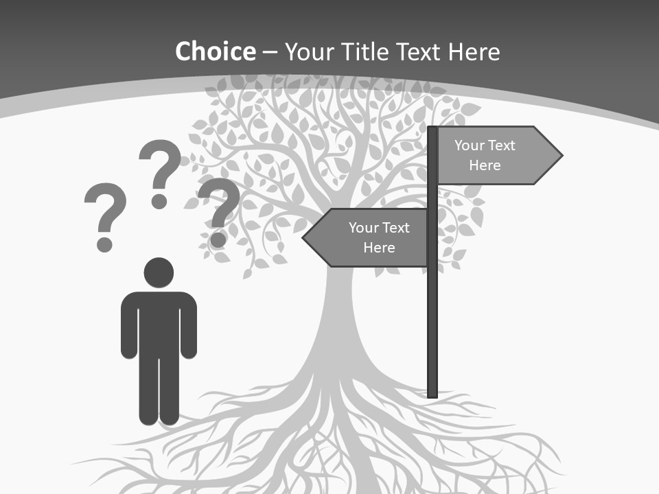 A Tree With Roots On A White Background PowerPoint Template