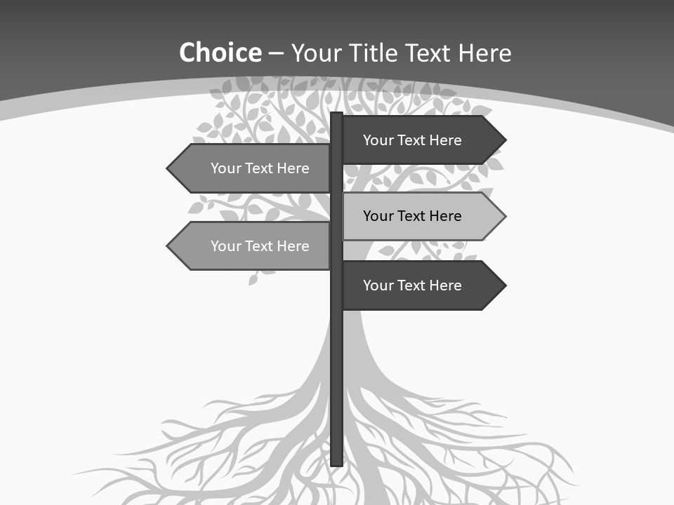 A Tree With Roots On A White Background PowerPoint Template