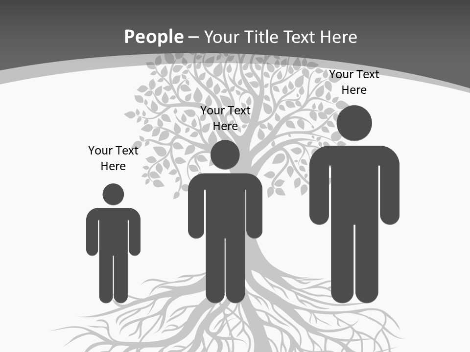 A Tree With Roots On A White Background PowerPoint Template
