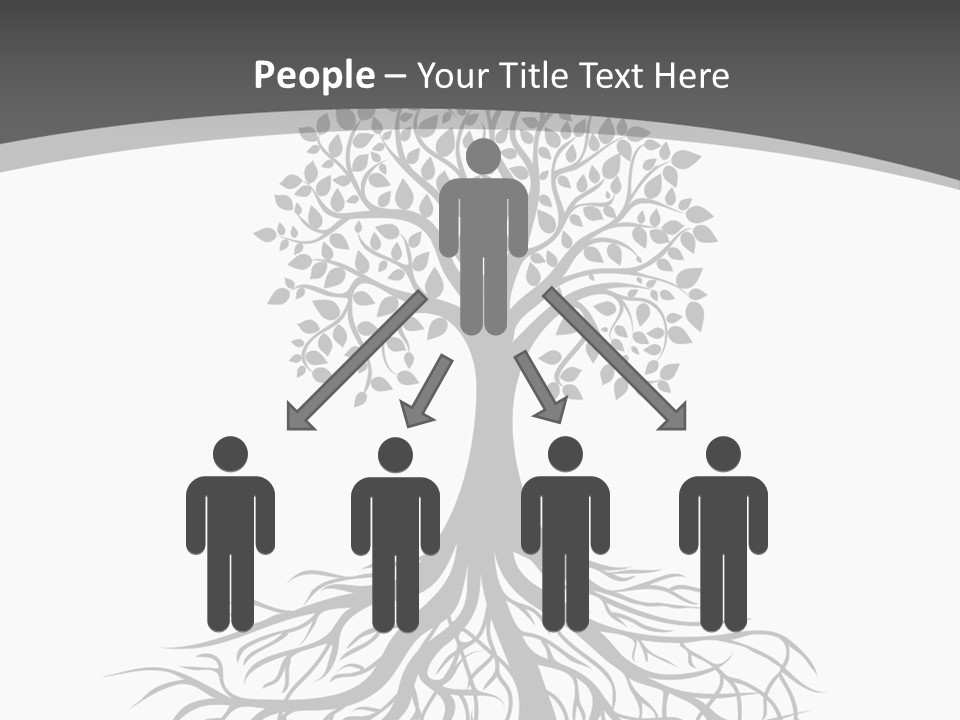 A Tree With Roots On A White Background PowerPoint Template