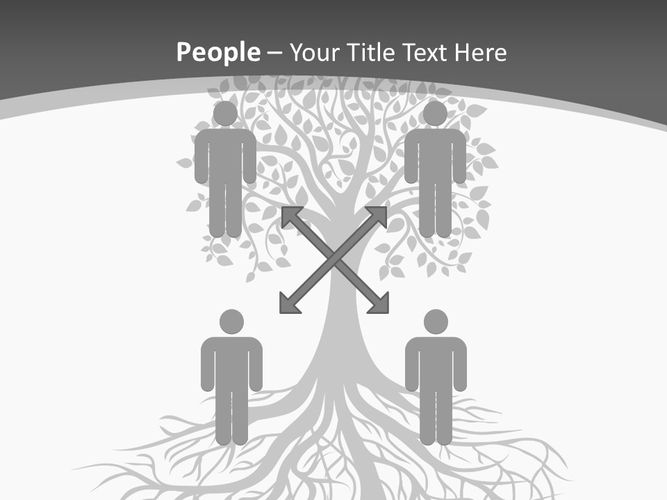 A Tree With Roots On A White Background PowerPoint Template