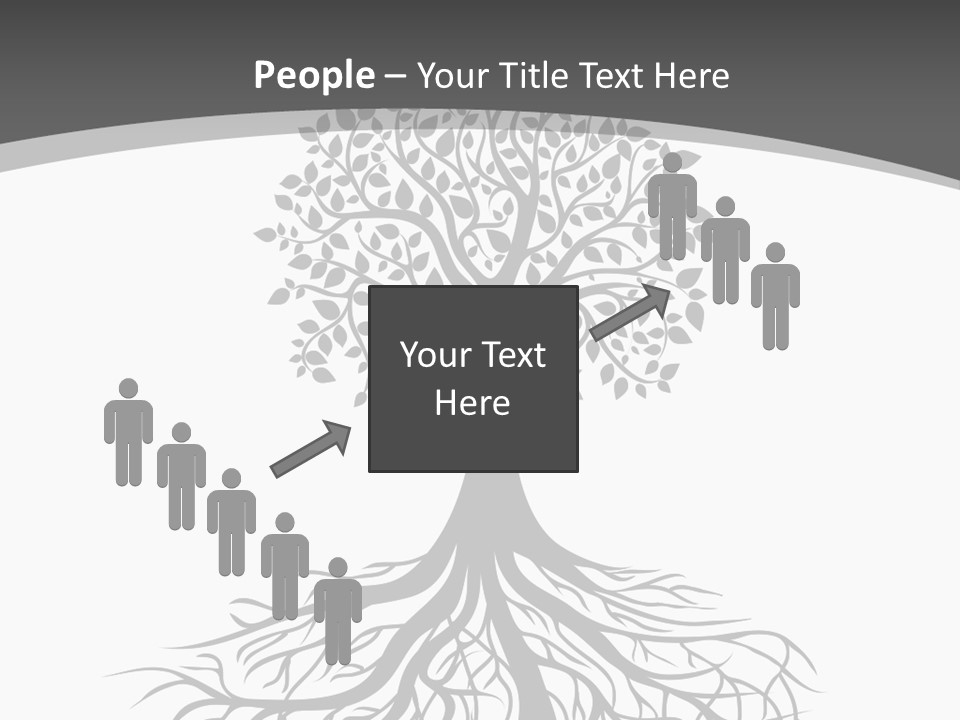 A Tree With Roots On A White Background PowerPoint Template