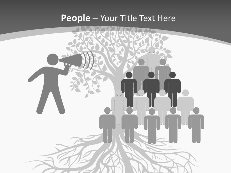 A Tree With Roots On A White Background PowerPoint Template