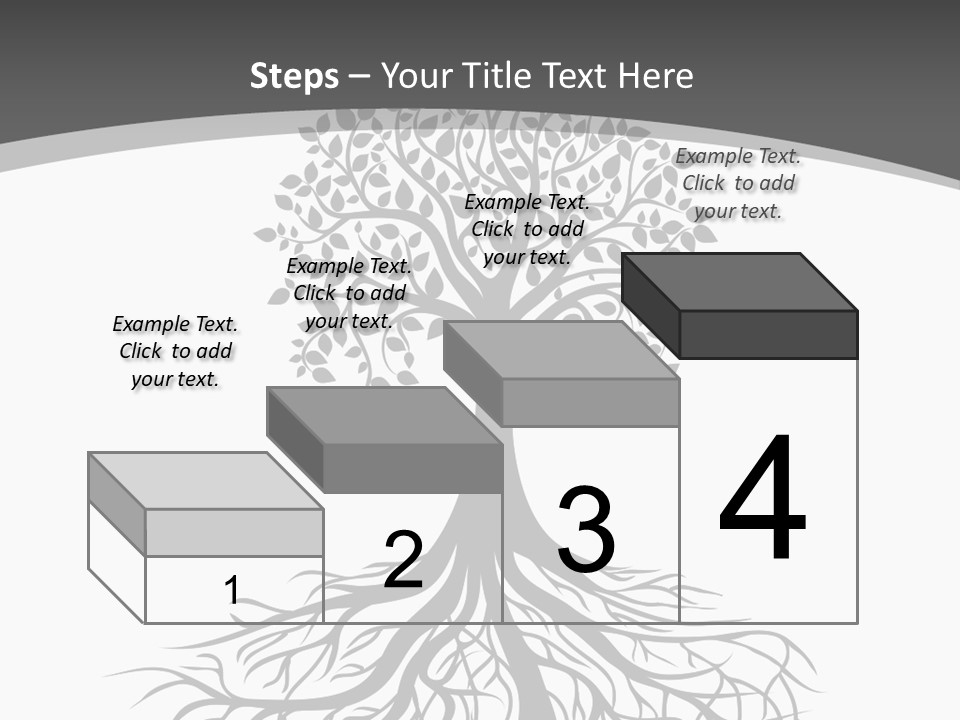 A Tree With Roots On A White Background PowerPoint Template
