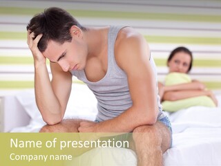 Couple Woman Worried PowerPoint Template