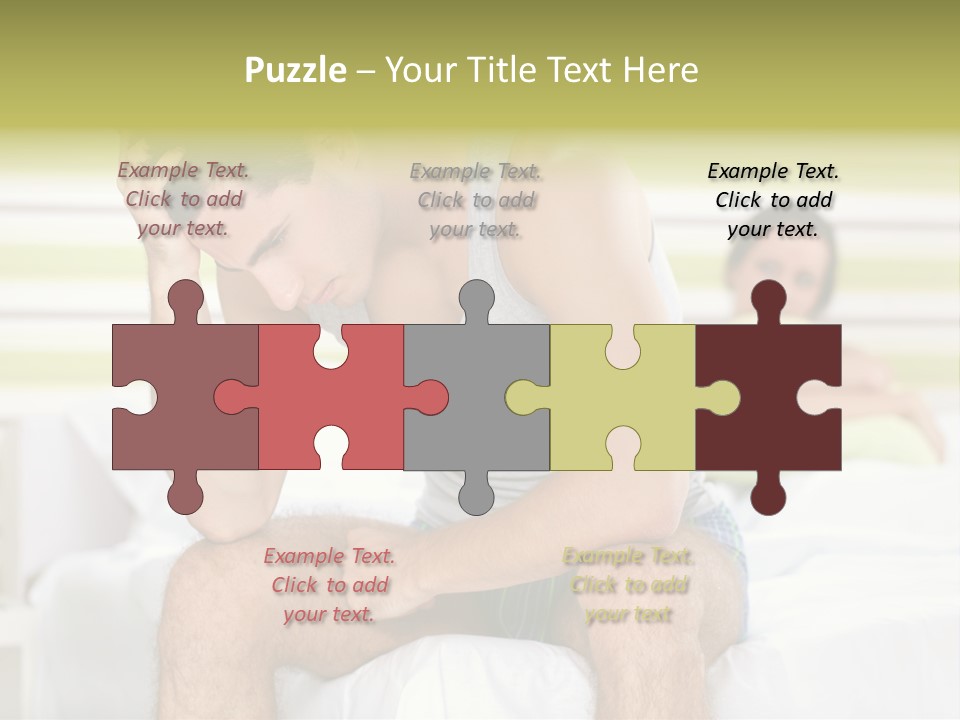 Couple Woman Worried PowerPoint Template