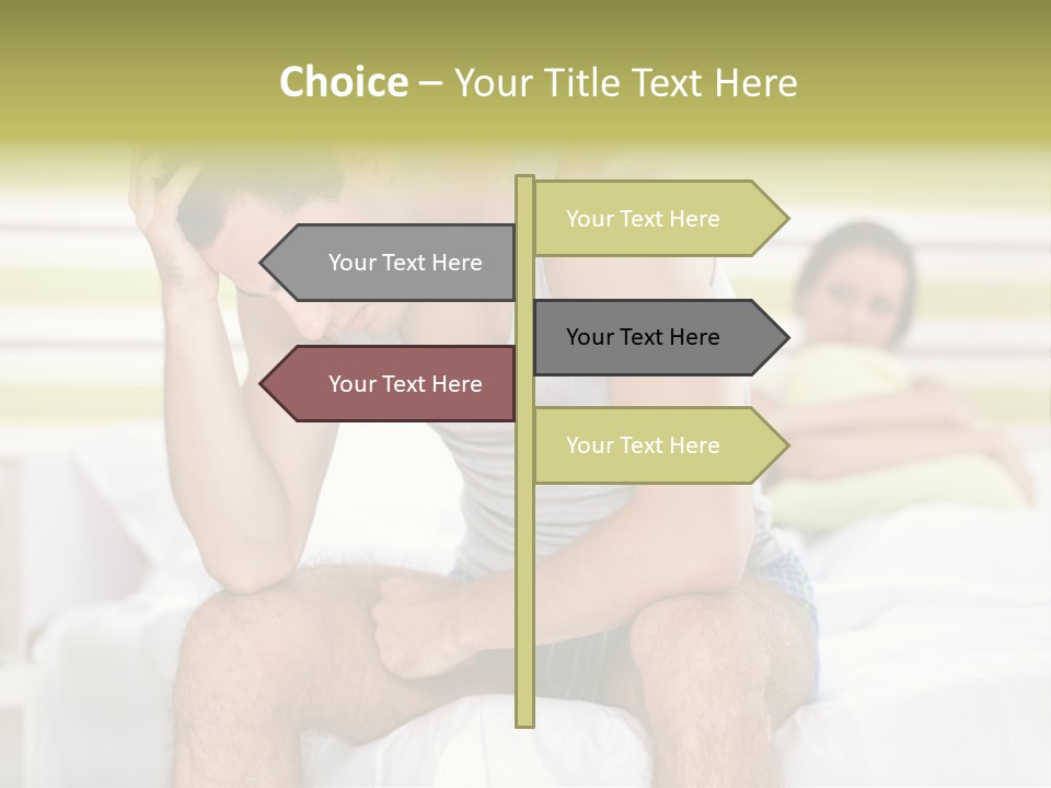 Couple Woman Worried PowerPoint Template