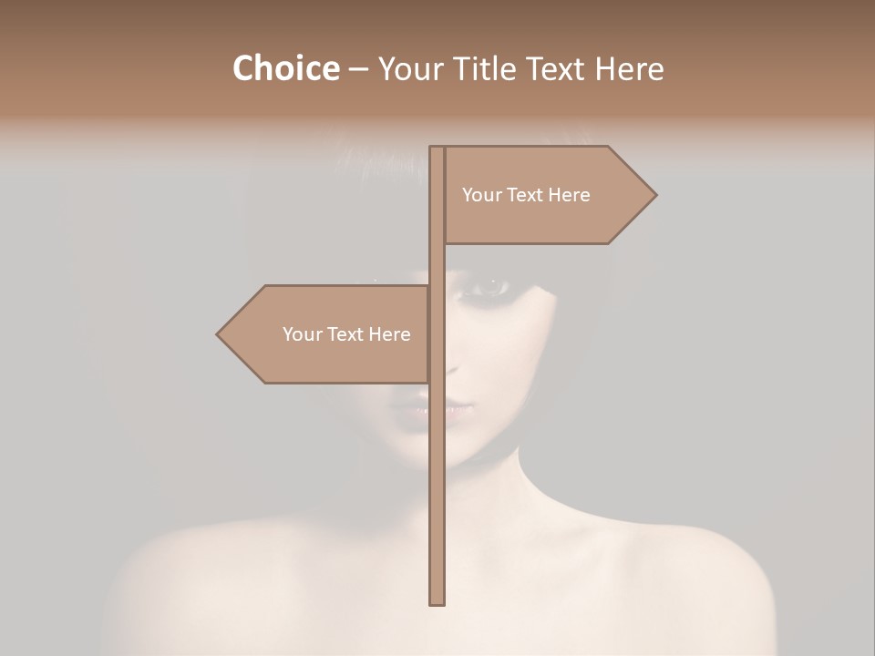 A Woman With A Short Black Hair With Bangs PowerPoint Template