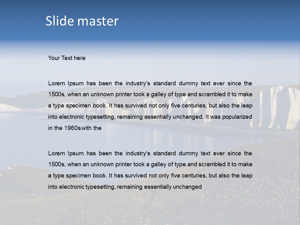 A Large Body Of Water Surrounded By White Cliffs PowerPoint Template