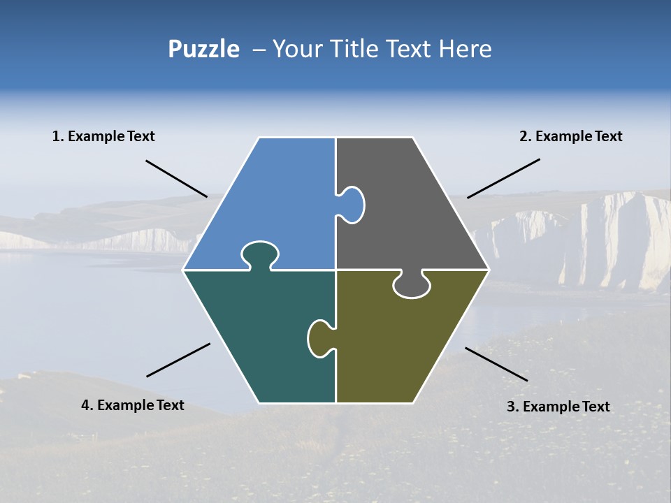 A Large Body Of Water Surrounded By White Cliffs PowerPoint Template