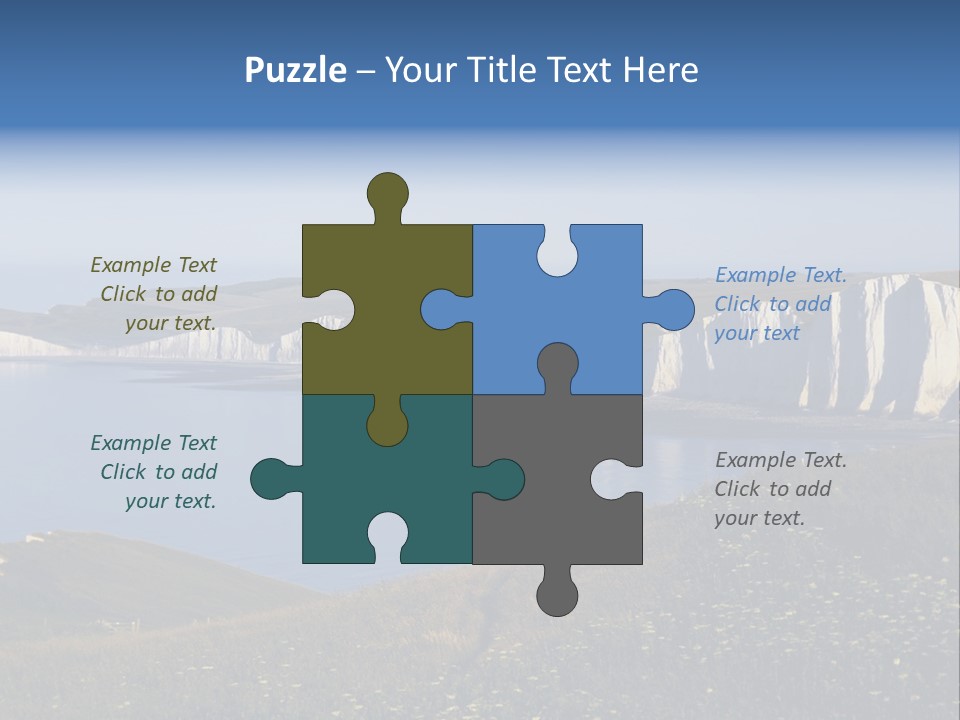 A Large Body Of Water Surrounded By White Cliffs PowerPoint Template