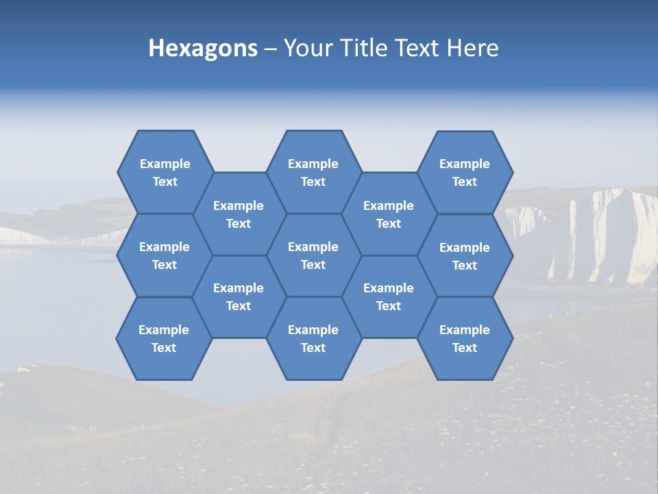 A Large Body Of Water Surrounded By White Cliffs PowerPoint Template