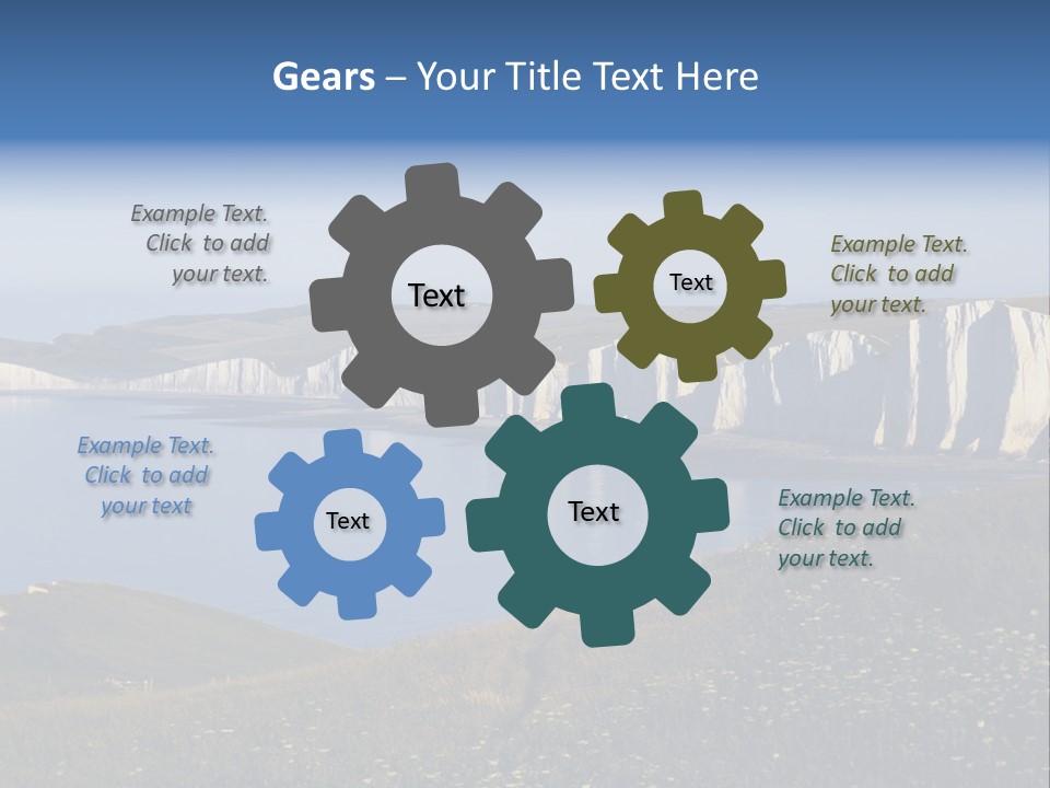 A Large Body Of Water Surrounded By White Cliffs PowerPoint Template