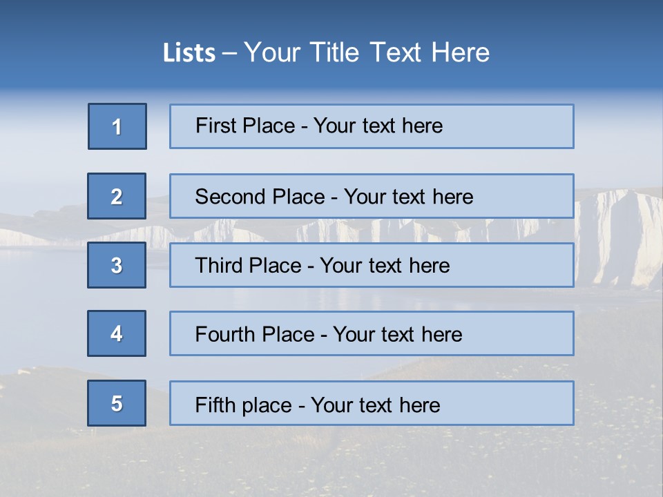 A Large Body Of Water Surrounded By White Cliffs PowerPoint Template