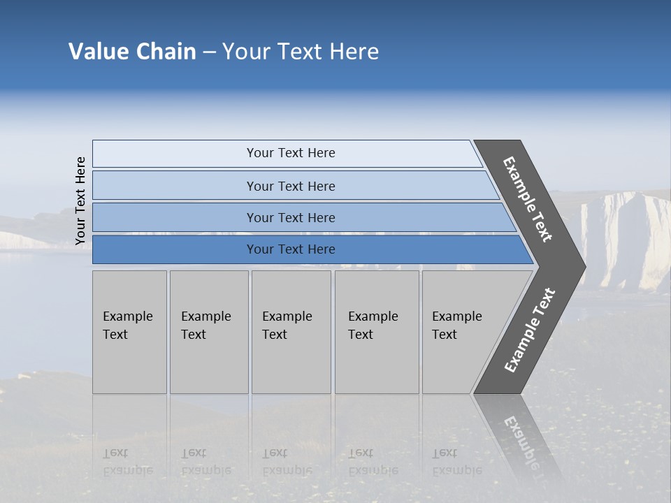 A Large Body Of Water Surrounded By White Cliffs PowerPoint Template