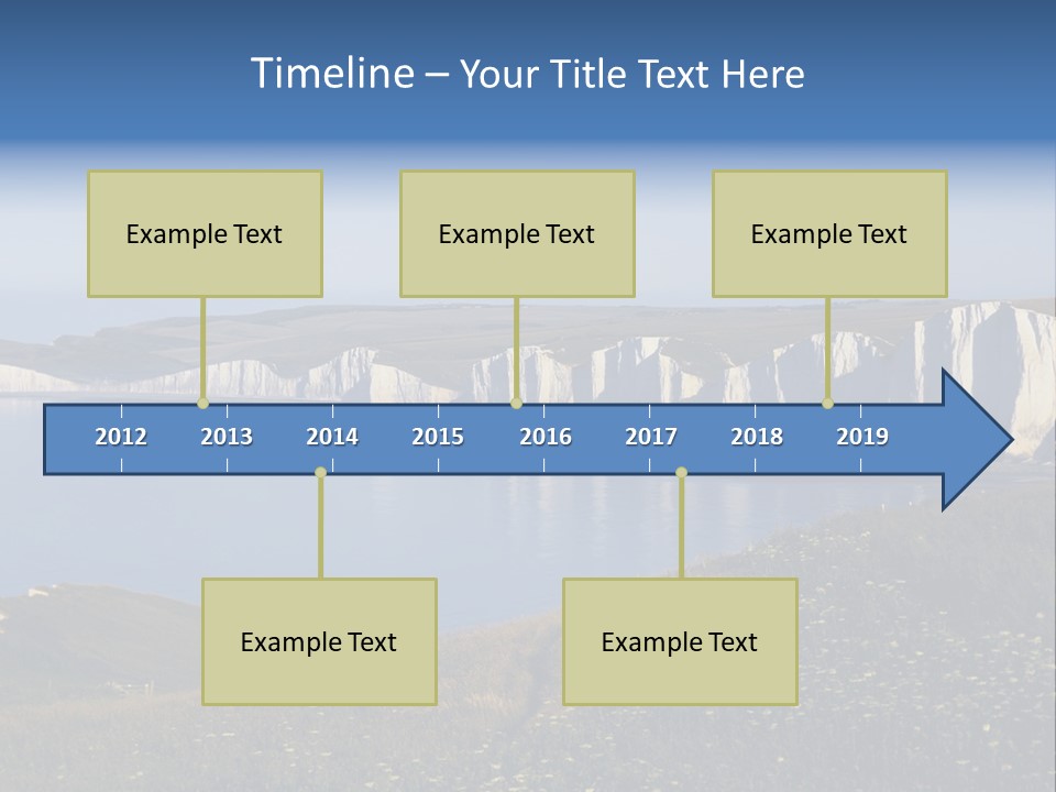A Large Body Of Water Surrounded By White Cliffs PowerPoint Template