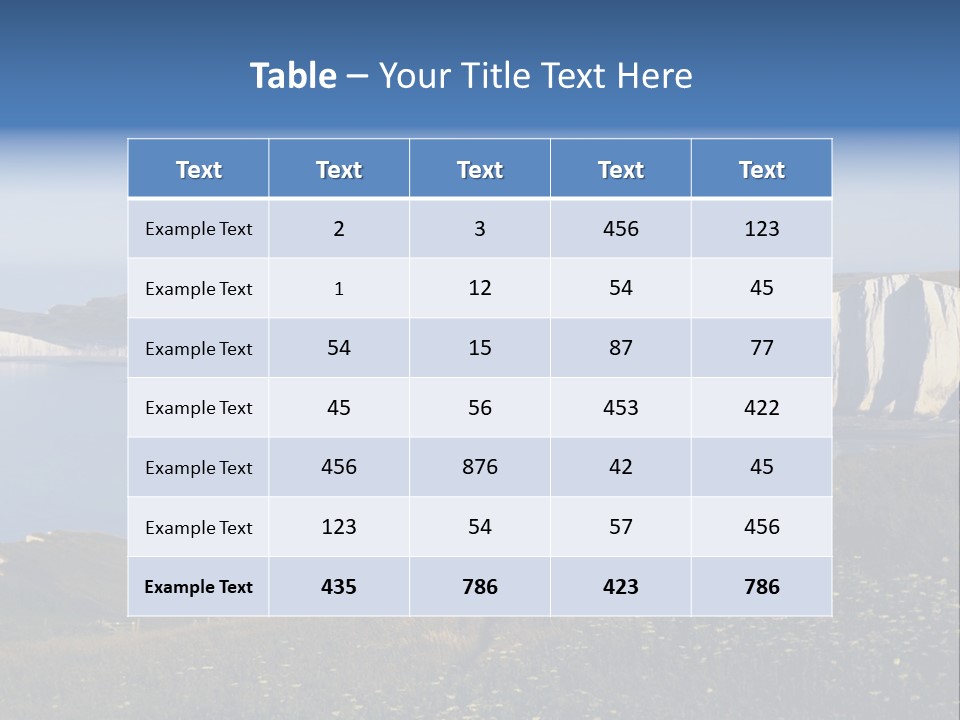 A Large Body Of Water Surrounded By White Cliffs PowerPoint Template