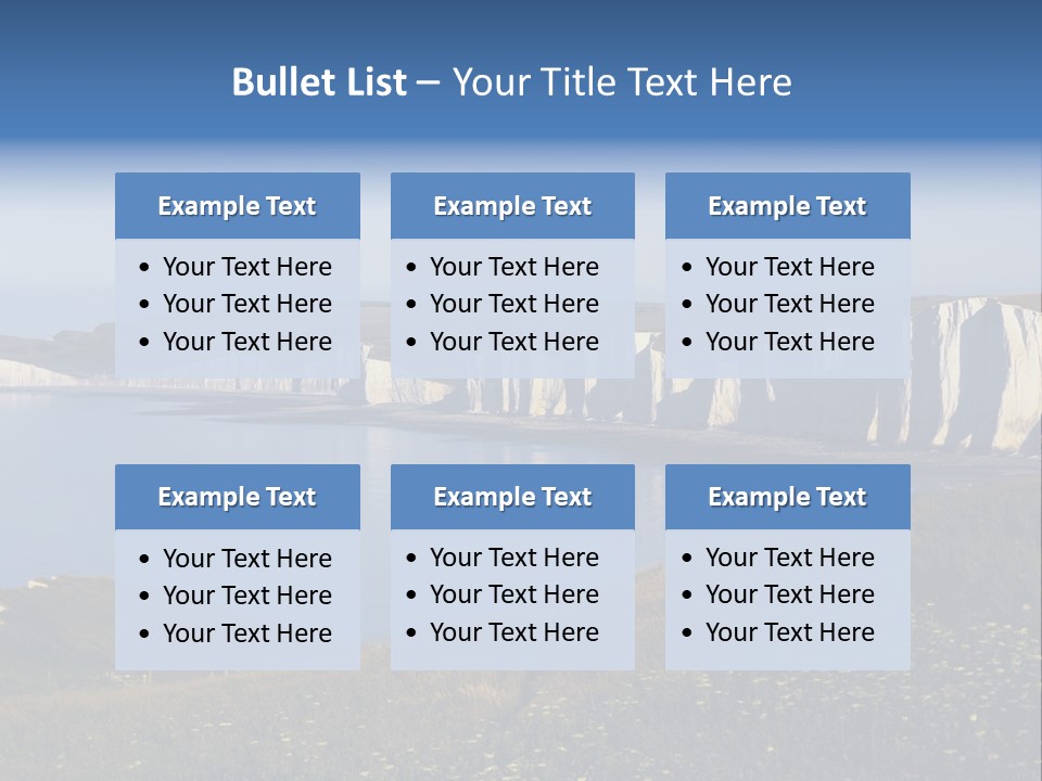 A Large Body Of Water Surrounded By White Cliffs PowerPoint Template