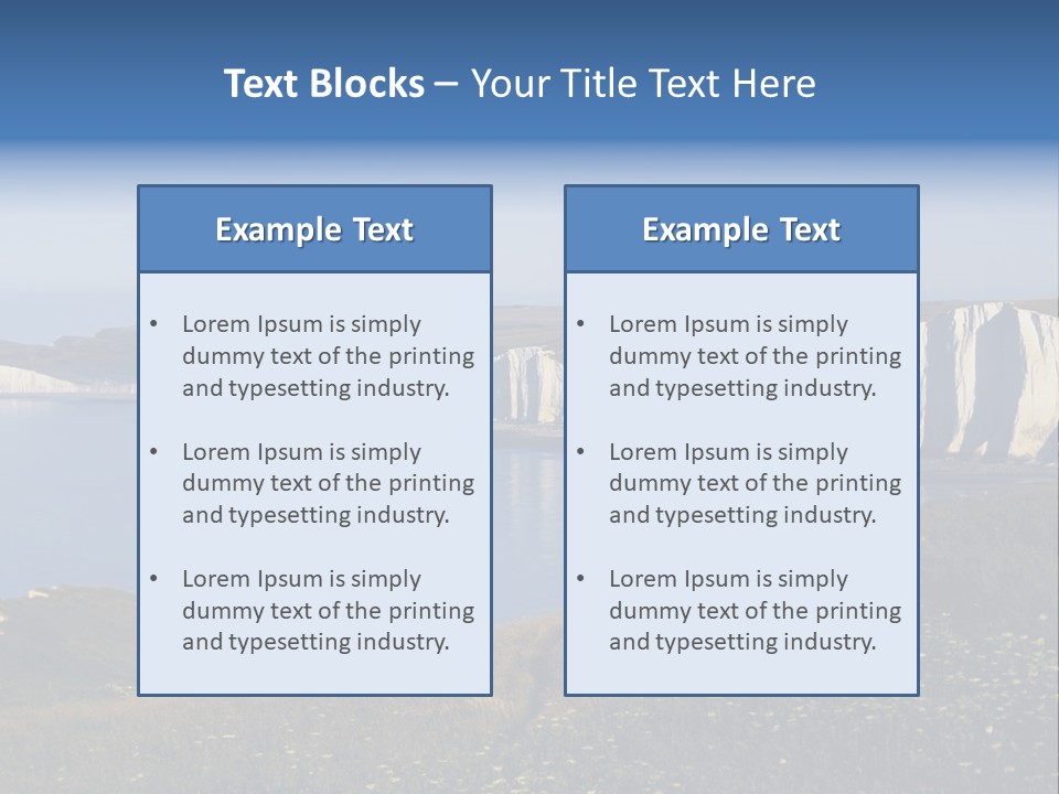 A Large Body Of Water Surrounded By White Cliffs PowerPoint Template