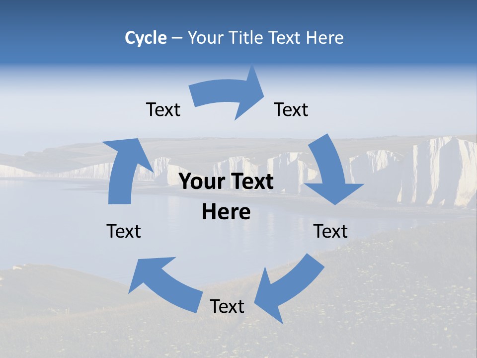 A Large Body Of Water Surrounded By White Cliffs PowerPoint Template