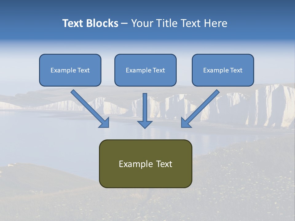 A Large Body Of Water Surrounded By White Cliffs PowerPoint Template