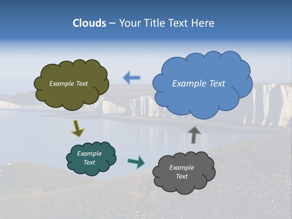 A Large Body Of Water Surrounded By White Cliffs PowerPoint Template