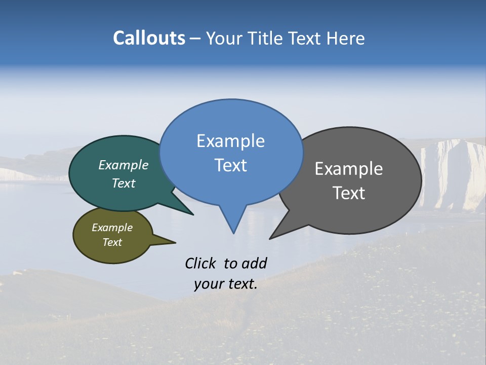 A Large Body Of Water Surrounded By White Cliffs PowerPoint Template