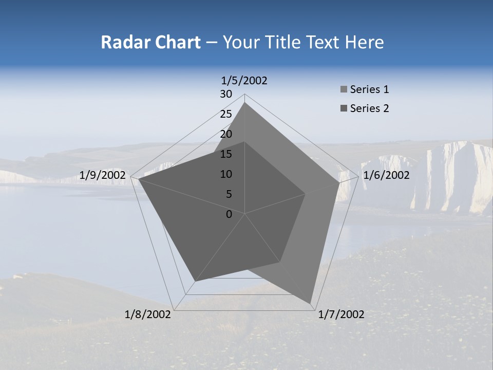 A Large Body Of Water Surrounded By White Cliffs PowerPoint Template