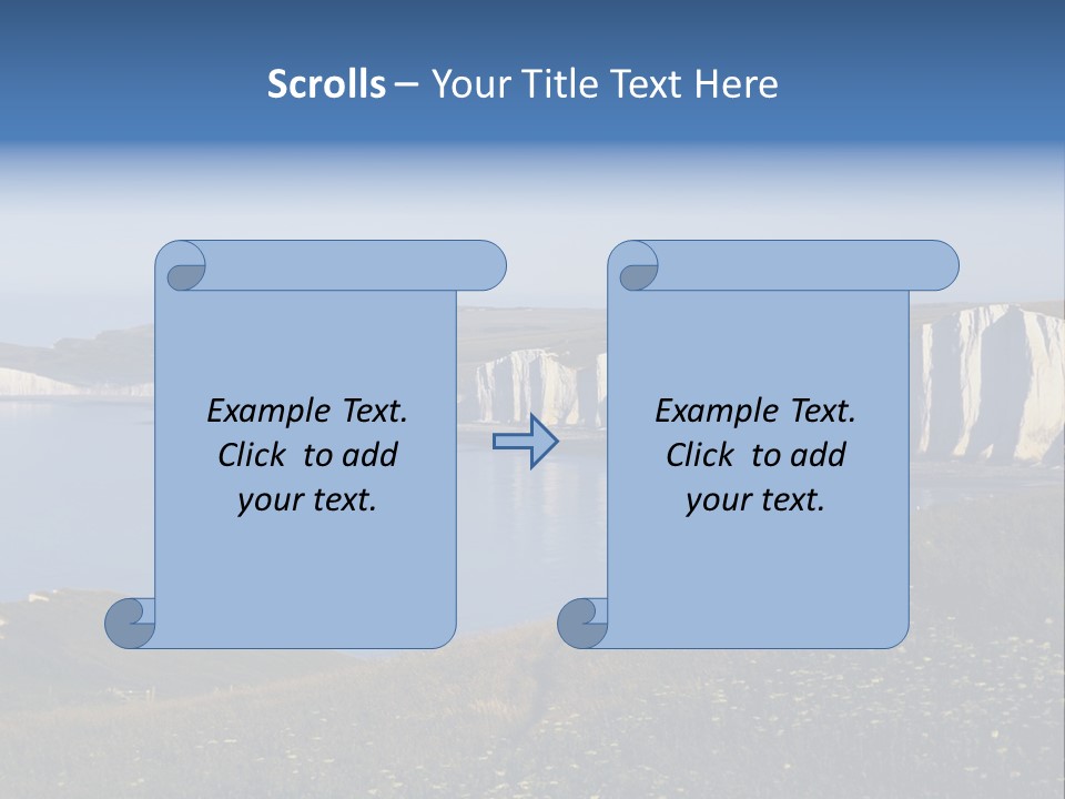 A Large Body Of Water Surrounded By White Cliffs PowerPoint Template