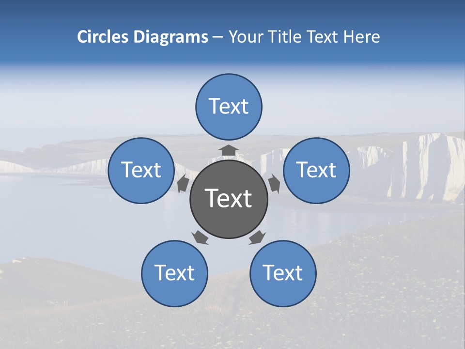 A Large Body Of Water Surrounded By White Cliffs PowerPoint Template