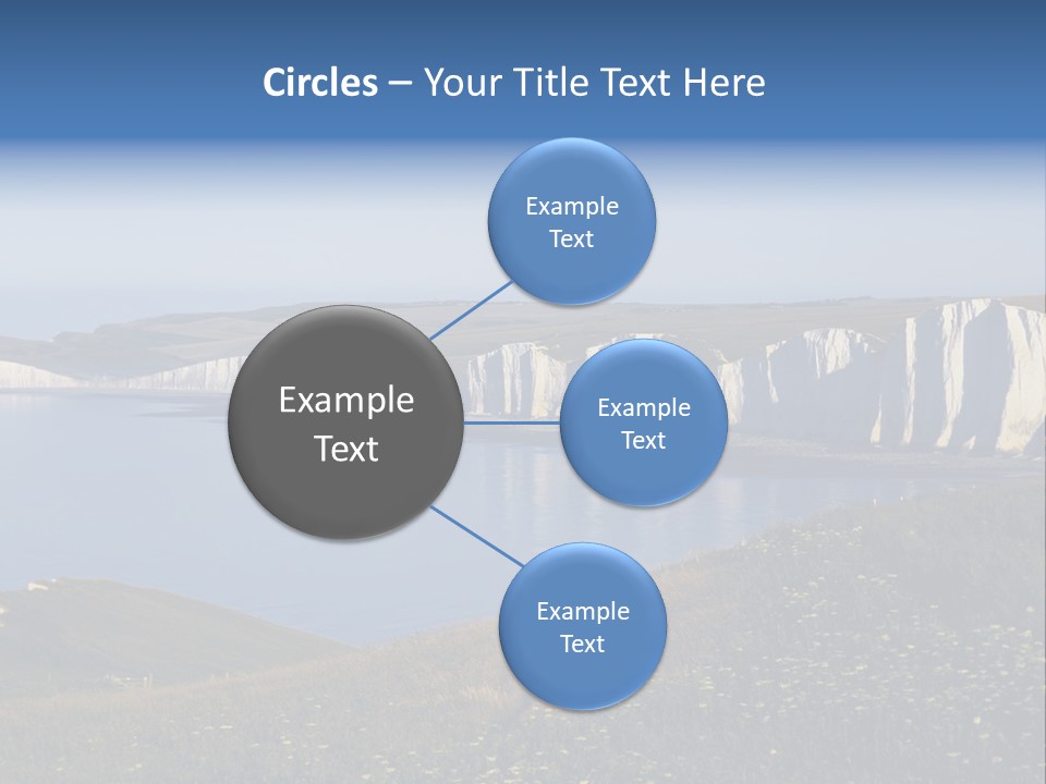 A Large Body Of Water Surrounded By White Cliffs PowerPoint Template