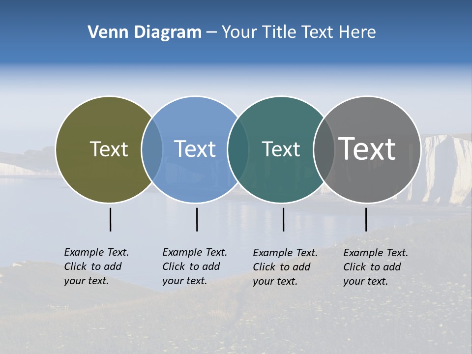 A Large Body Of Water Surrounded By White Cliffs PowerPoint Template