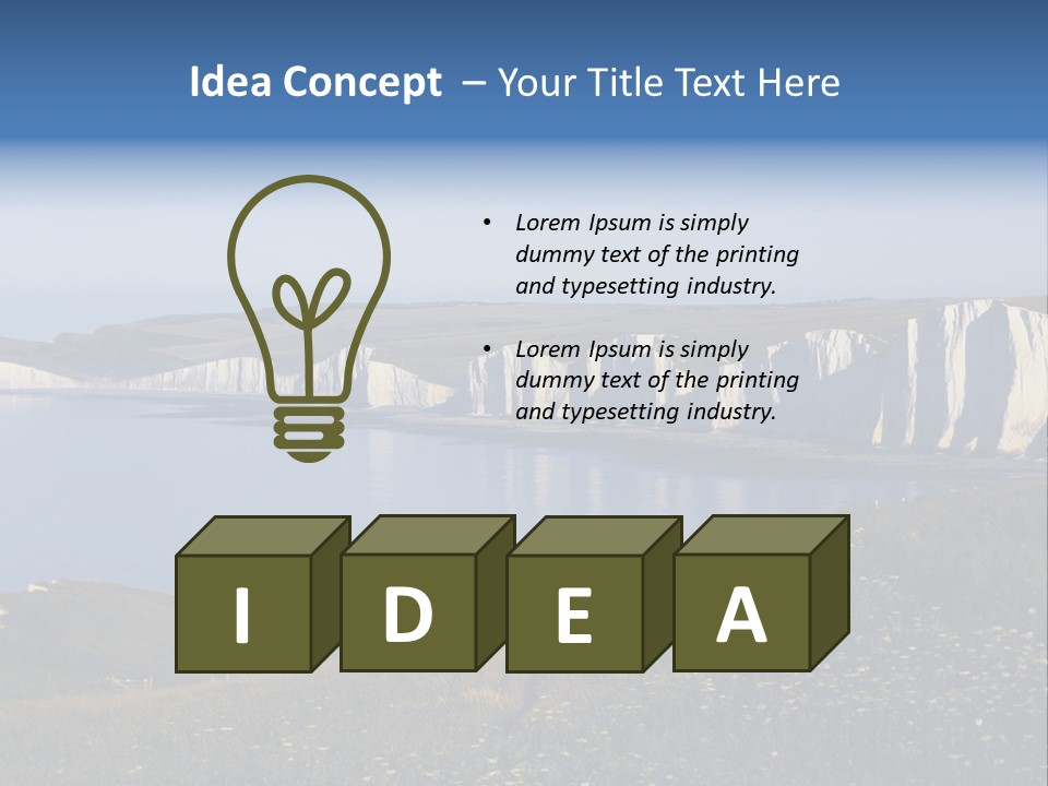 A Large Body Of Water Surrounded By White Cliffs PowerPoint Template