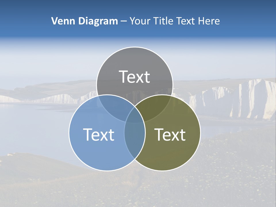 A Large Body Of Water Surrounded By White Cliffs PowerPoint Template