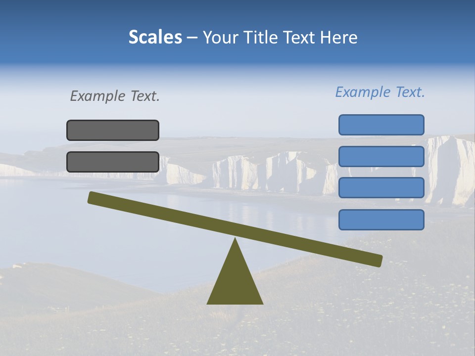 A Large Body Of Water Surrounded By White Cliffs PowerPoint Template
