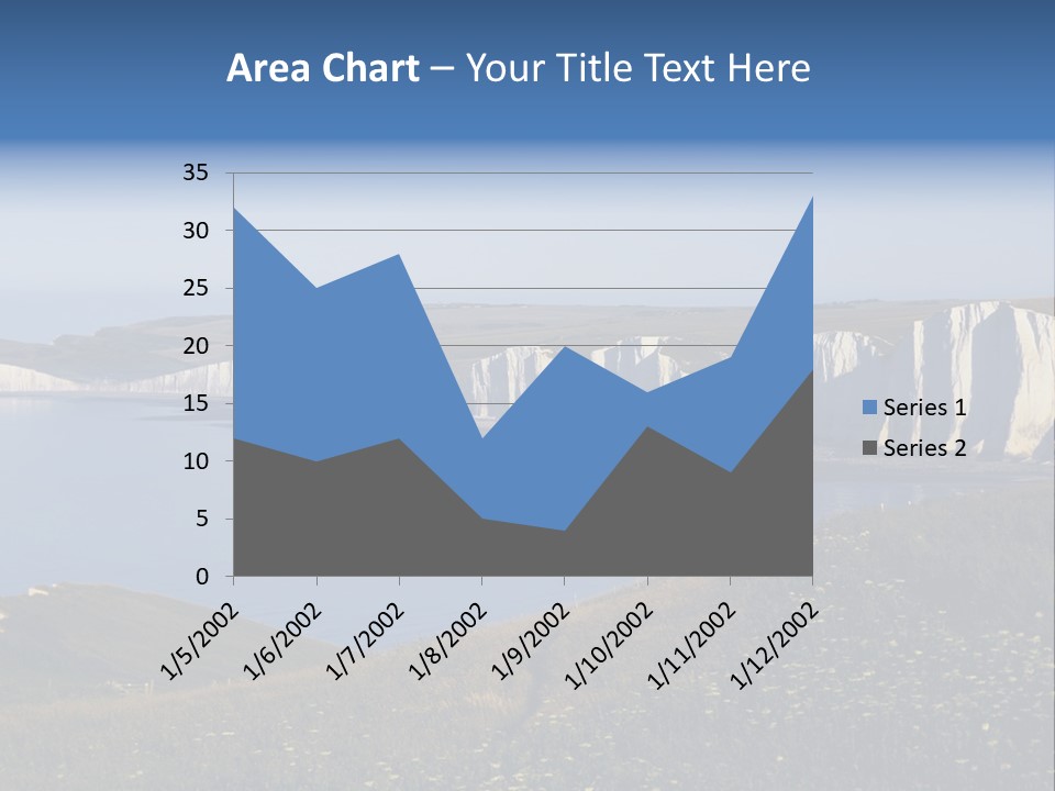 A Large Body Of Water Surrounded By White Cliffs PowerPoint Template