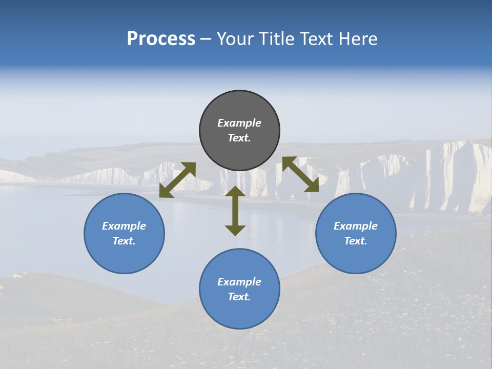 A Large Body Of Water Surrounded By White Cliffs PowerPoint Template