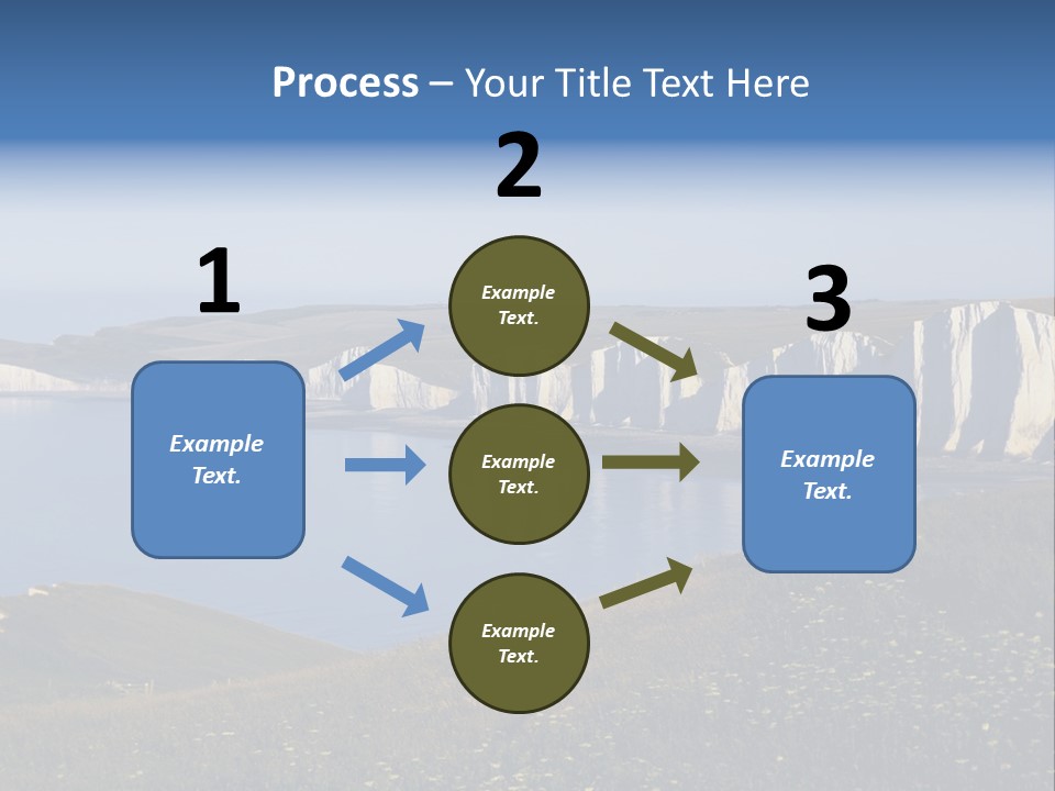 A Large Body Of Water Surrounded By White Cliffs PowerPoint Template