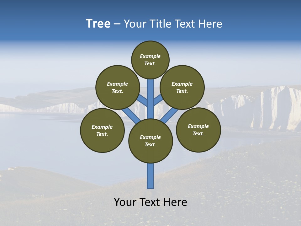 A Large Body Of Water Surrounded By White Cliffs PowerPoint Template