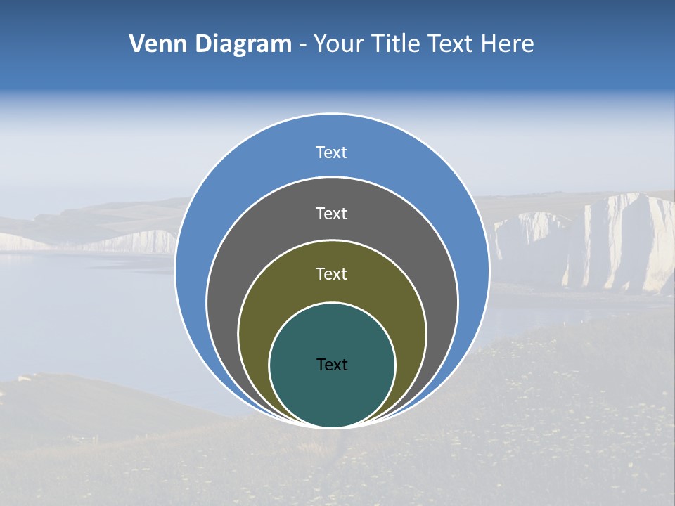 A Large Body Of Water Surrounded By White Cliffs PowerPoint Template
